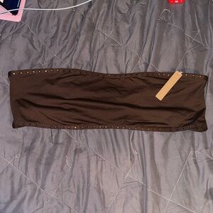 SKIMS RHINESTONE BANDEAU BIKINI TOP